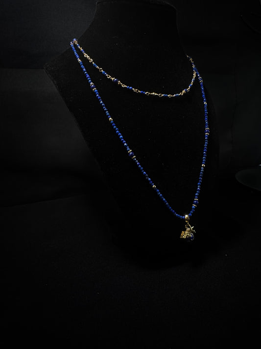 Cielo Azul – Lapis & Gold Two-Layer Necklace