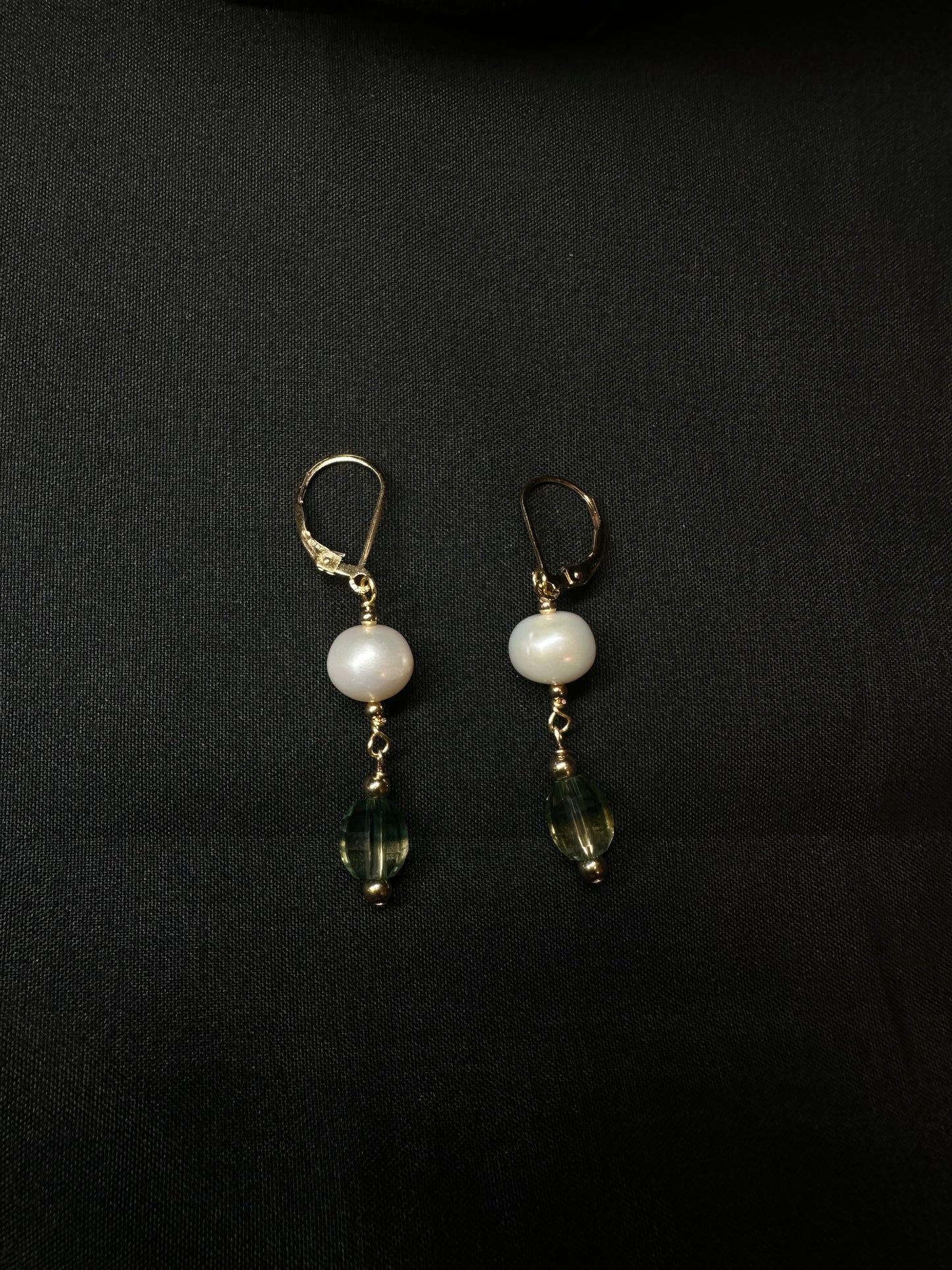 Emerald Mist Pearl Necklace & Earring Set