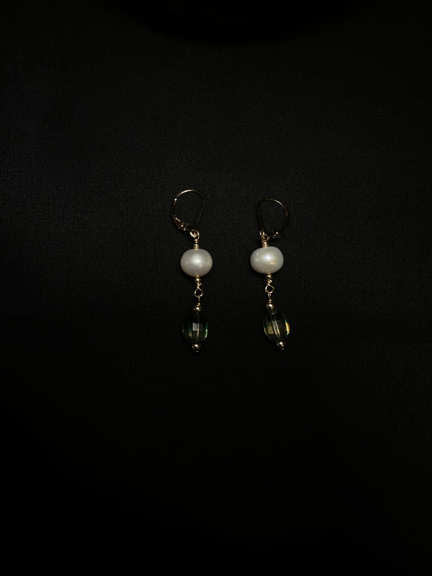 Emerald Mist Pearl Necklace & Earring Set