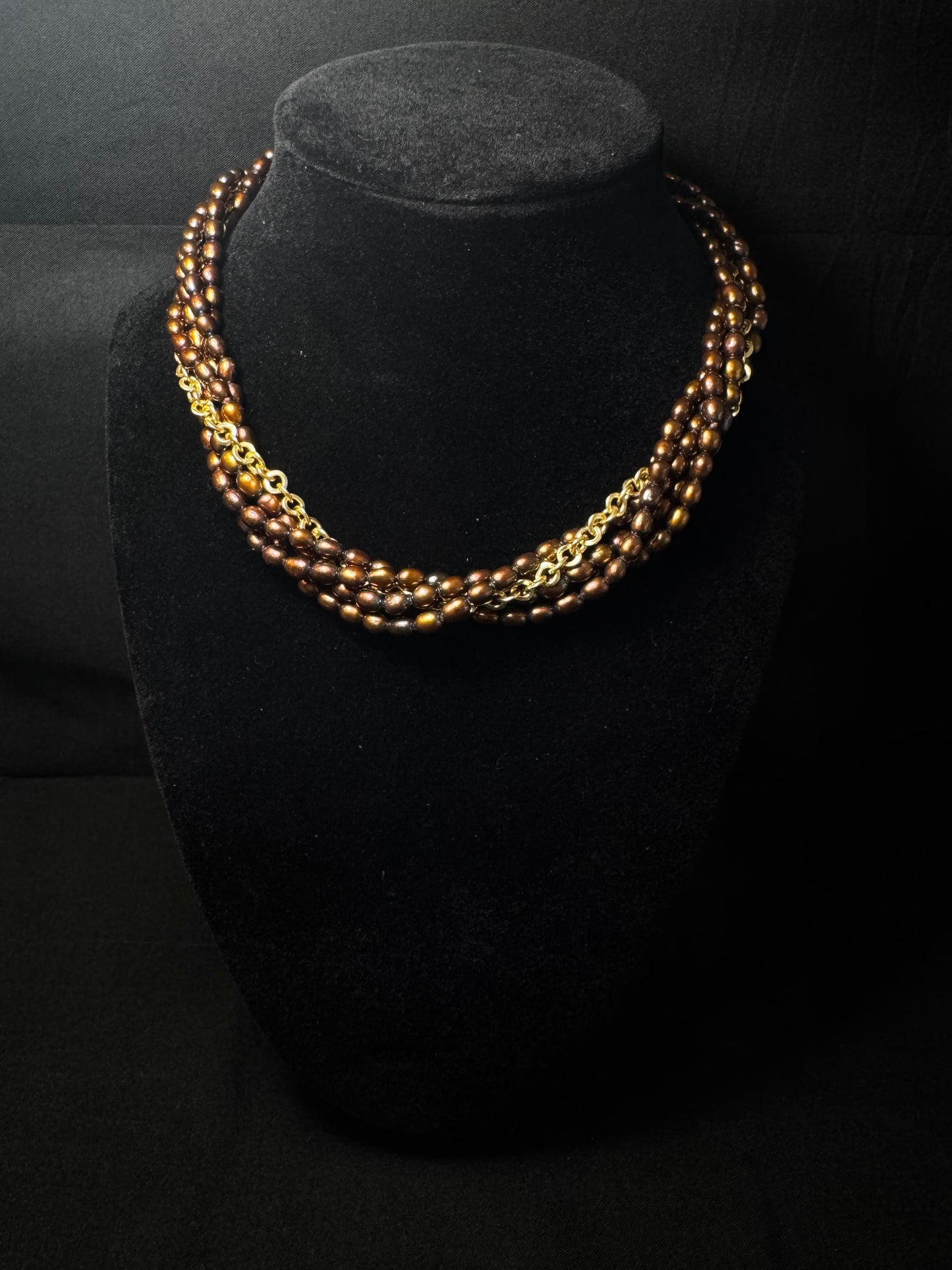 Sol de Tierra – Bronze Pearl Twist Necklace